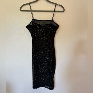 12th Tribe Black Spaghetti Strap Slip Dress